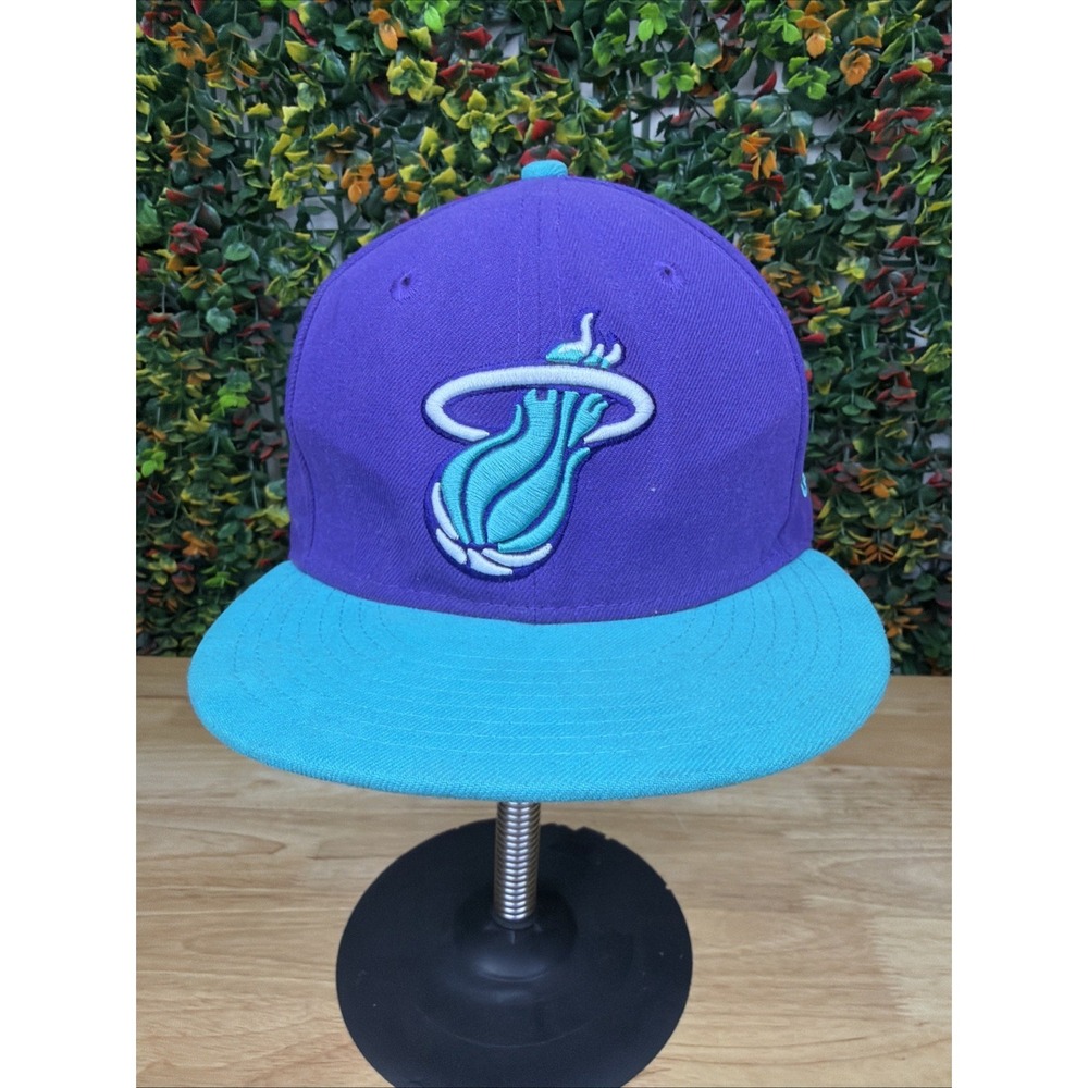 Miami Heat NBA Hardwood Classics New Era M/L Snapback Hat Cap Purple‎ Turquoise